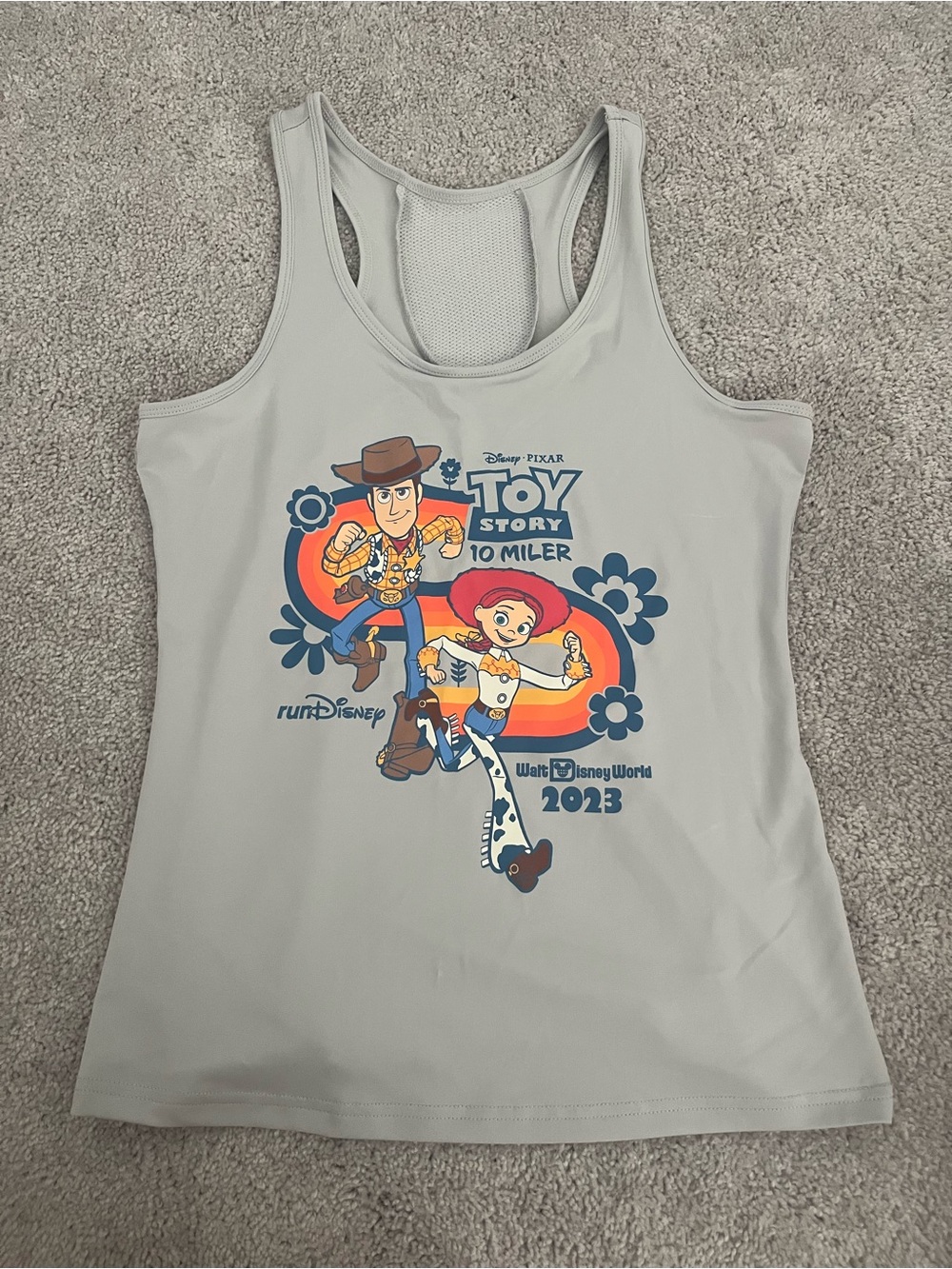 RunDisney Toy Story 10 Miler 2023 Women’s Racerback Tank - Light Gray